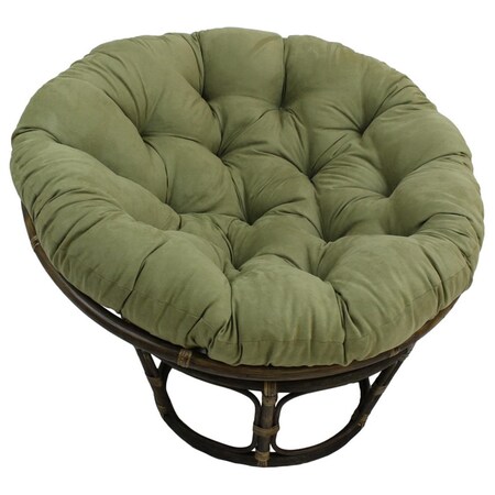 International Caravan 42 in. Rattan Papasan Chair with Micro Suede Cushion, Sage 3312-MS-SG